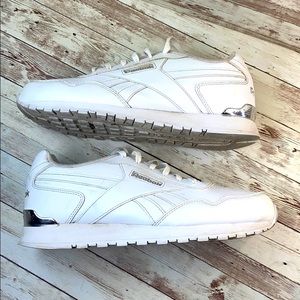 Men's Reebok Classic Leather Sneakers in White/sliver Size 11.5